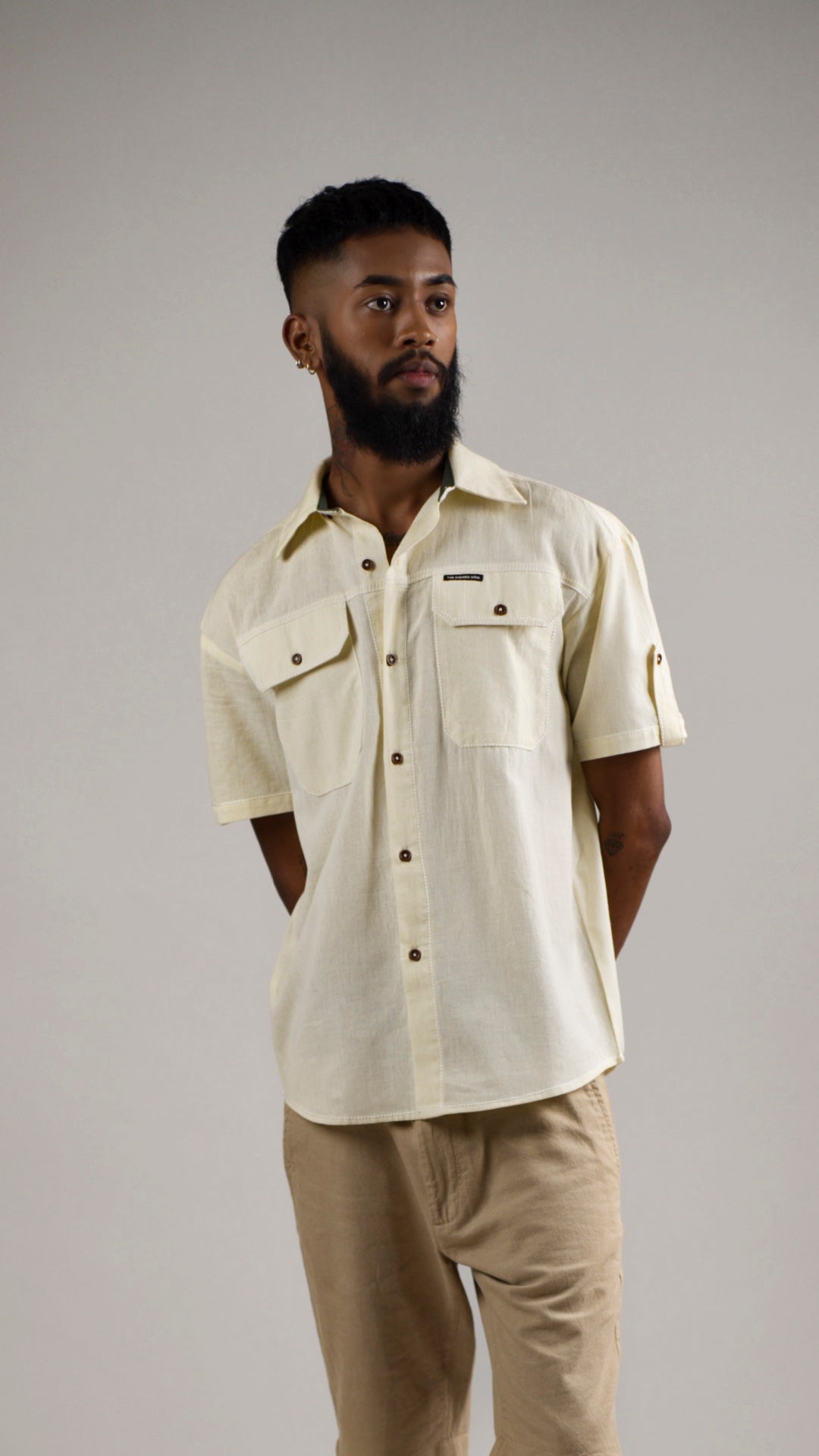 Men's Cotton Linen Shirt - Alabaster White