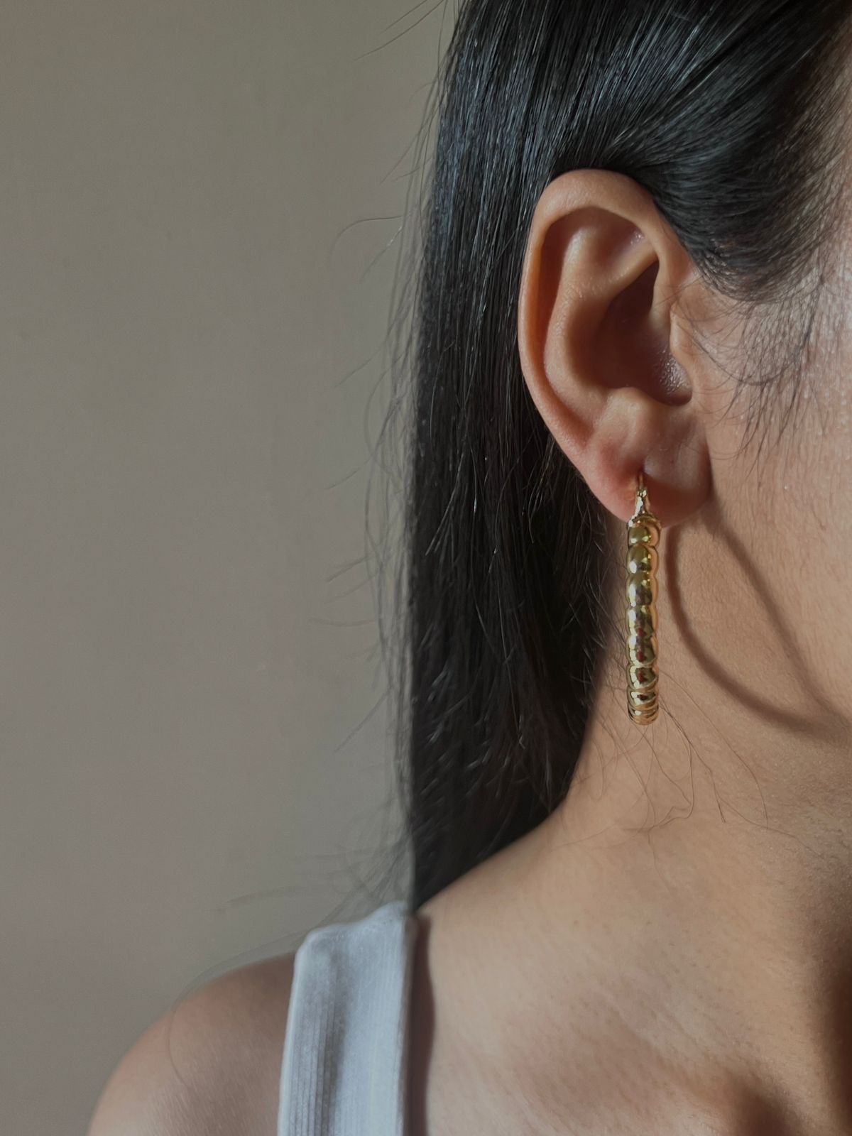 Gold Large Hoops Waterproof Earrings
