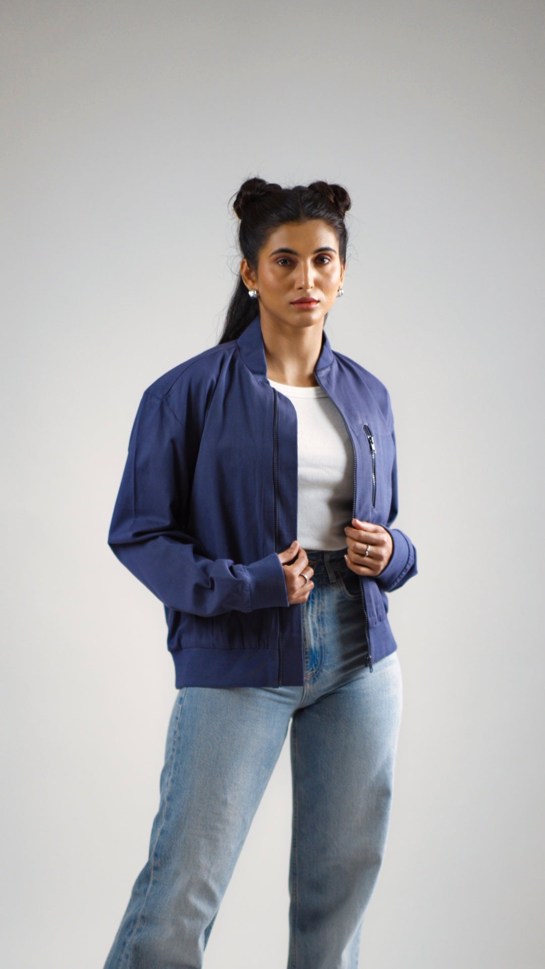 Women's Cotton Twill Jacket - Steel Blue
