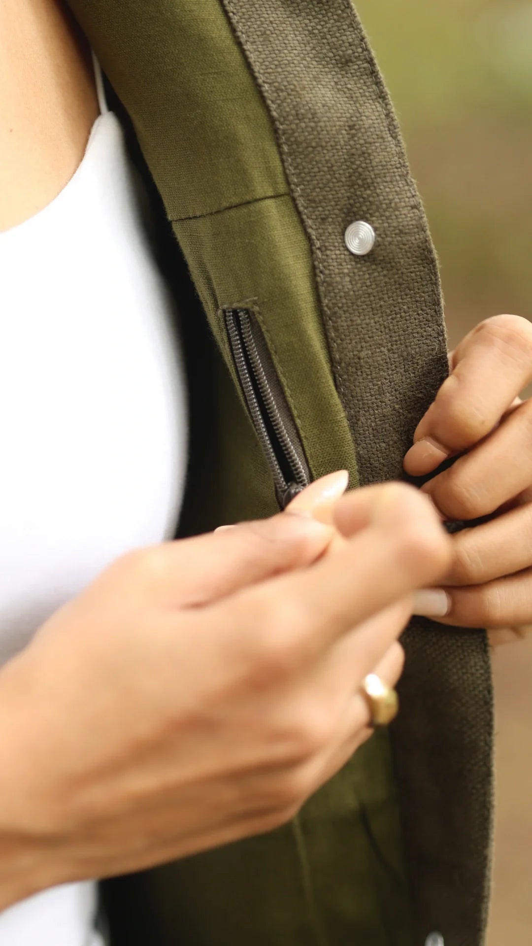 Women's Hemp Trucker - Dark Olive